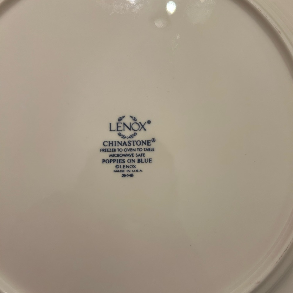 Vintage Lenox Poppies on Blue Chinastone dinner plates perfect set of 3 - Picture 5 of 5